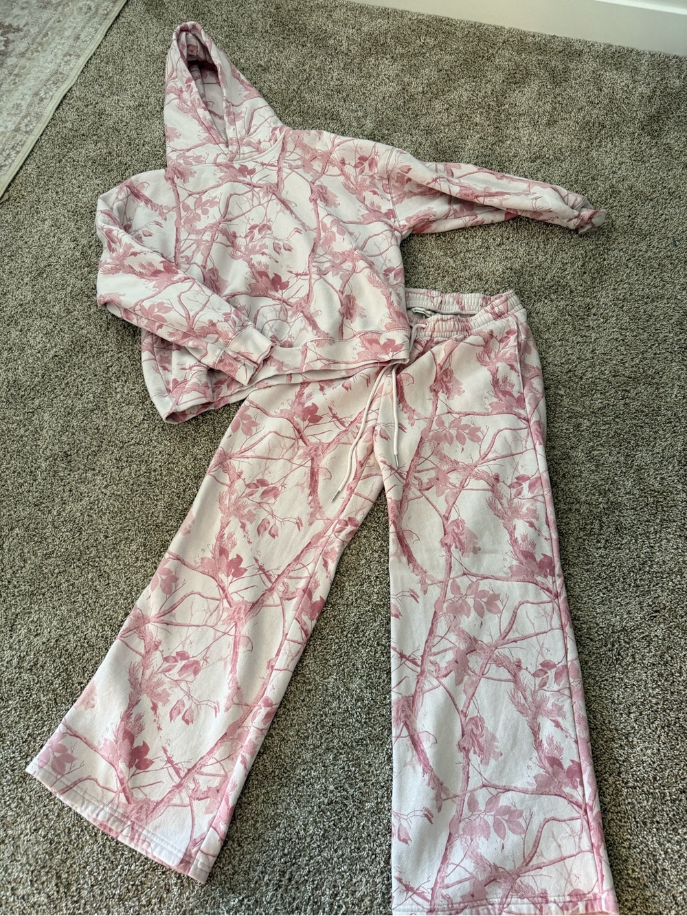 Abercrombie & Fitch Pink Camo Print Hoodie & Sweatpants Set